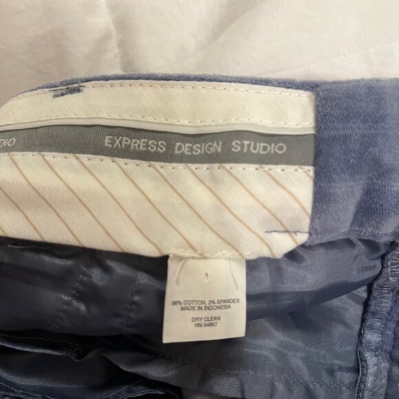 Express Design Studio Pinstripe Cotton Velvet Pants Size 10 - Picture 2 of 5